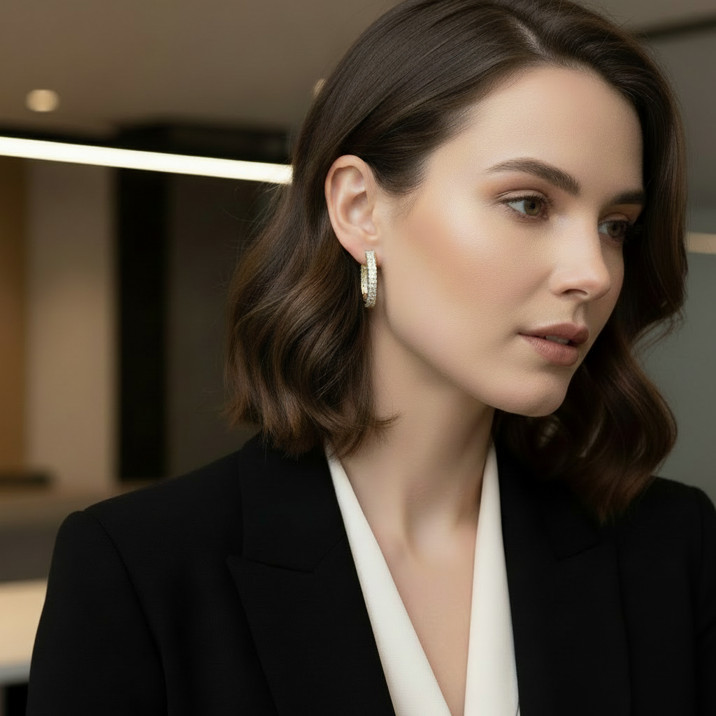 The Pavé Eternity Hoops — Stellar Lustre Edition
