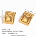 The Elysian Rectangular Studs — Artisan Metallic Edition