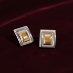 The Elysian Rectangular Studs — Artisan Metallic Edition