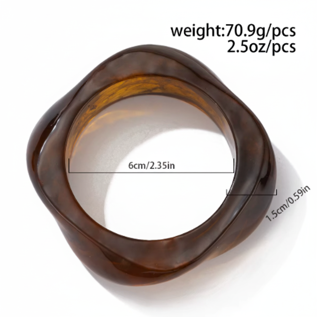 The Obsidian & Amber — Sculptural Cuff