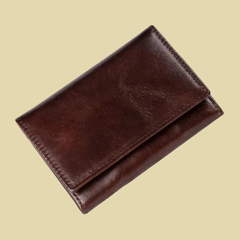 The Heritage Compact Wallet — Genuine Leather & RFID Edition