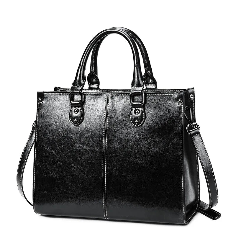 The Heritage Box Tote — Structured Genuine Leather Edition