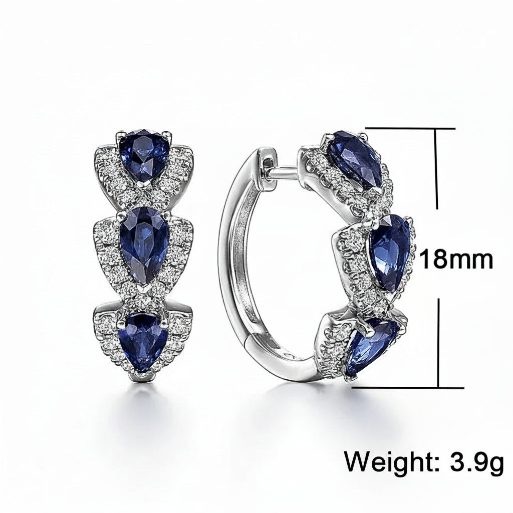 The Azure Teardrop Hoops — Royal Bloom Edition