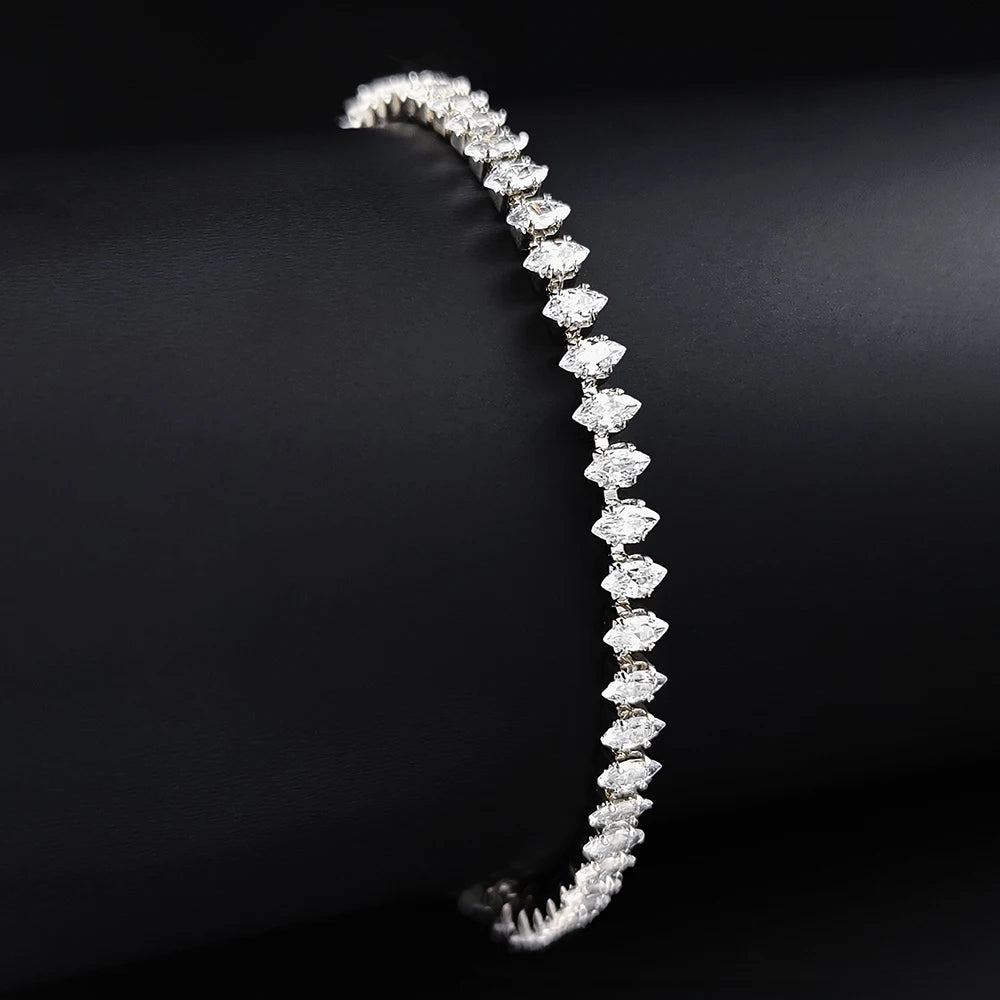 The Marquise Radiant Tennis Bracelet — Sterling Lustre Edition