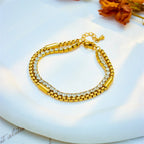 The Dual Luxe Bracelet — Champagne Lustre & Brilliant Zirconia