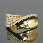 The Aurora Wave Ring — Champagne Lustre Five-Band Pavé Edition