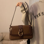 The Vintage Suede Shoulder Bag — Aesthetic Satchel