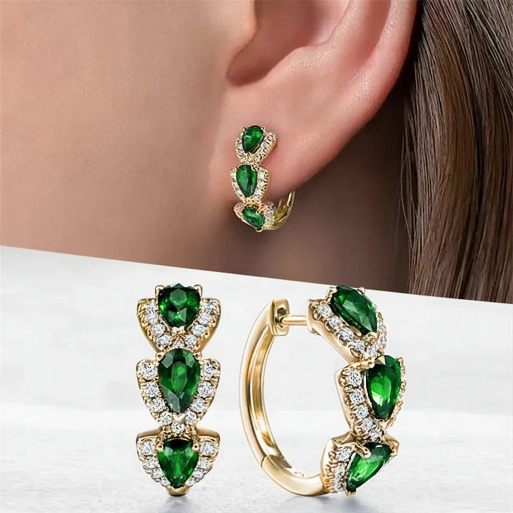 The Azure Teardrop Hoops — Royal Bloom Edition