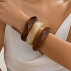 The Obsidian & Amber — Sculptural Cuff