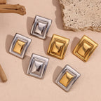 The Elysian Rectangular Studs — Artisan Metallic Edition