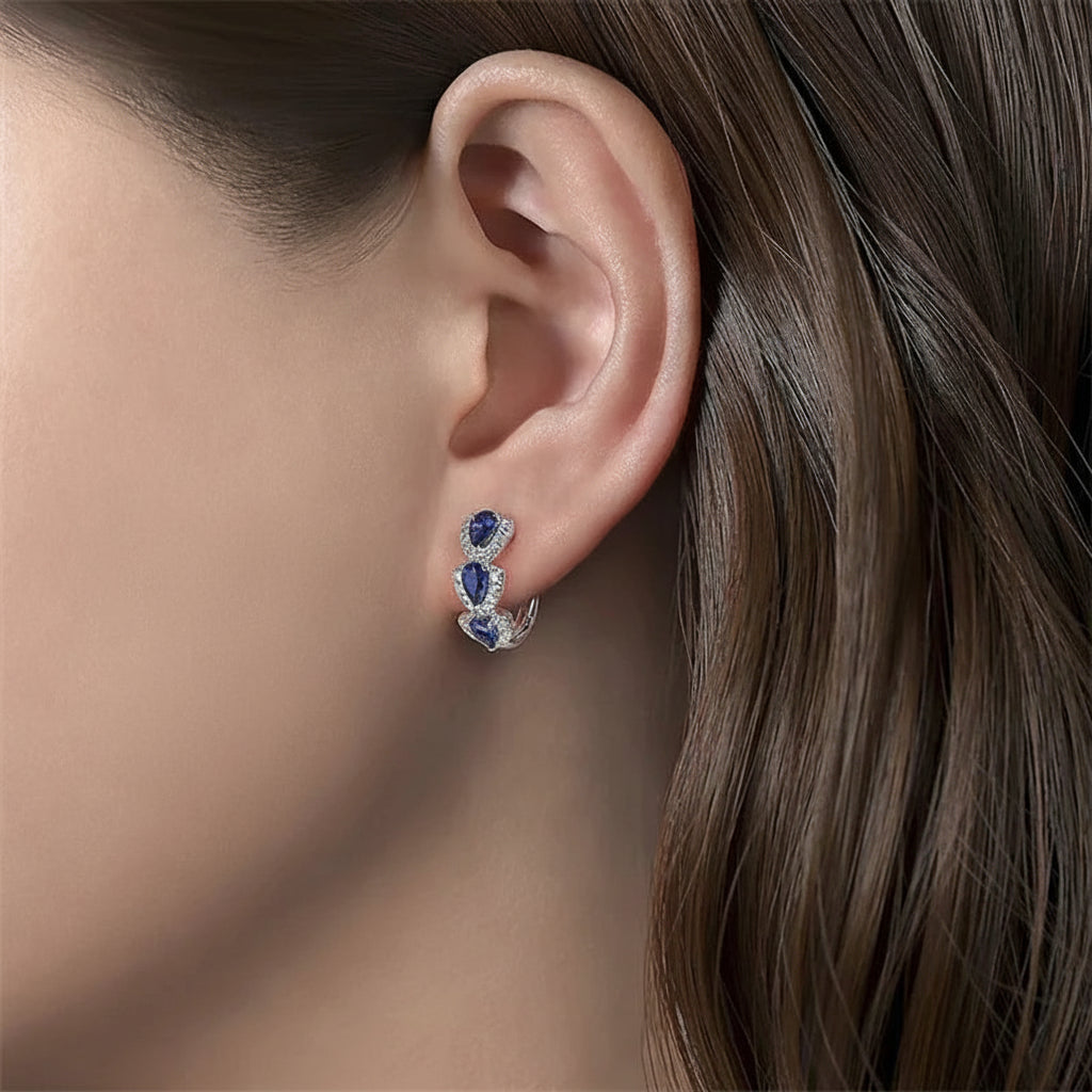 The Azure Teardrop Hoops — Royal Bloom Edition