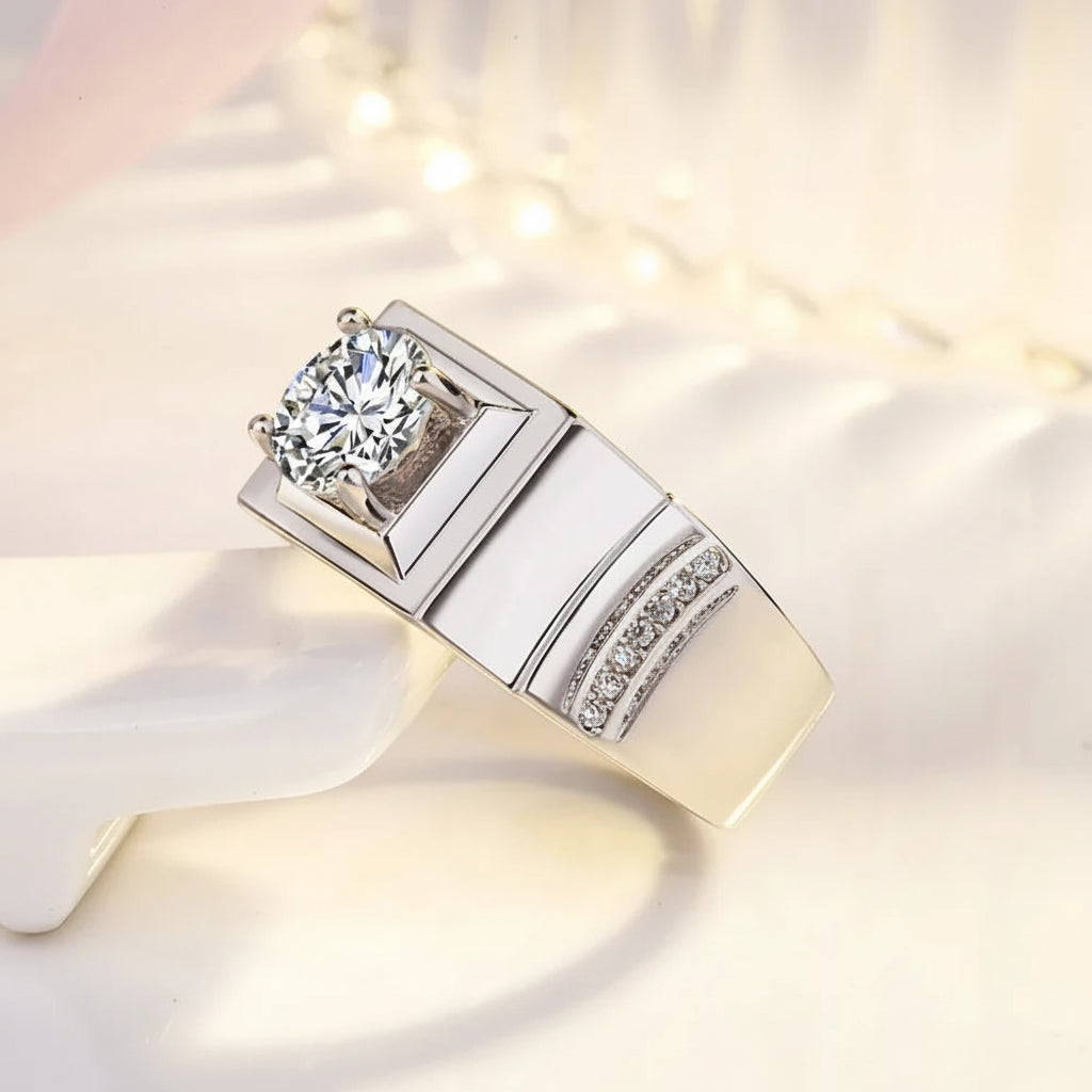 The Sovereign Square — Emerald Radiant Ring