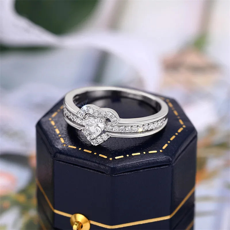 The Eternal Heart Solitaire Ring — Heart-Cut Brilliant Edition