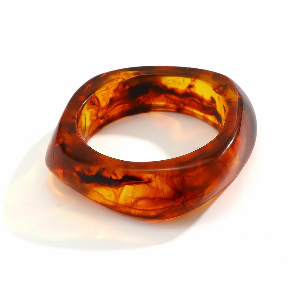 The Obsidian & Amber — Sculptural Cuff