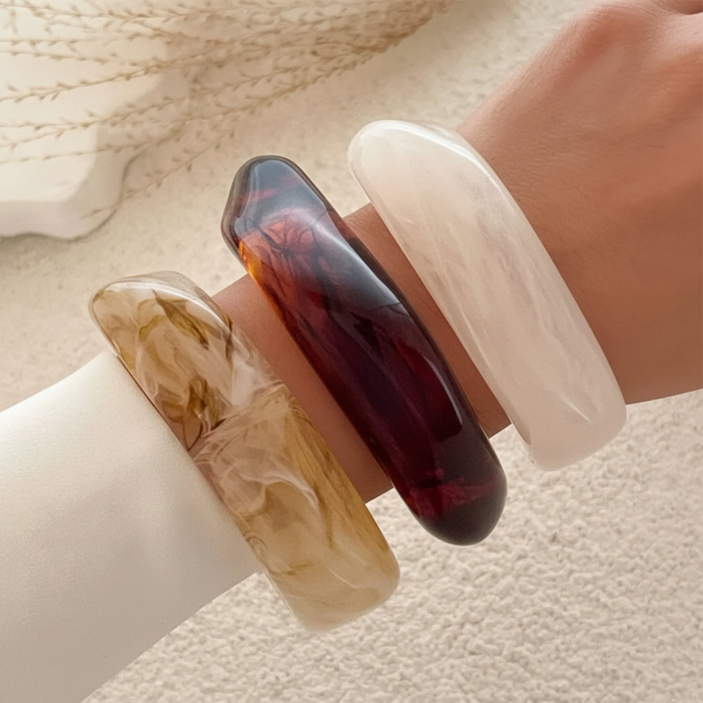 The Obsidian & Amber — Sculptural Cuff