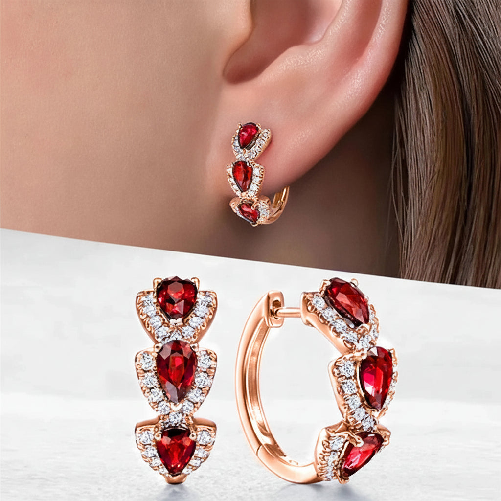 The Azure Teardrop Hoops — Royal Bloom Edition