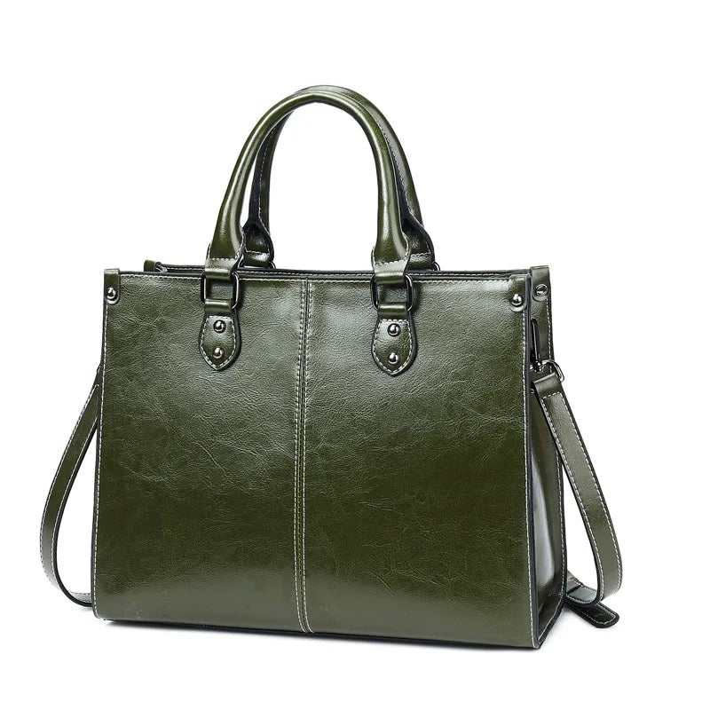 The Heritage Box Tote — Structured Genuine Leather Edition