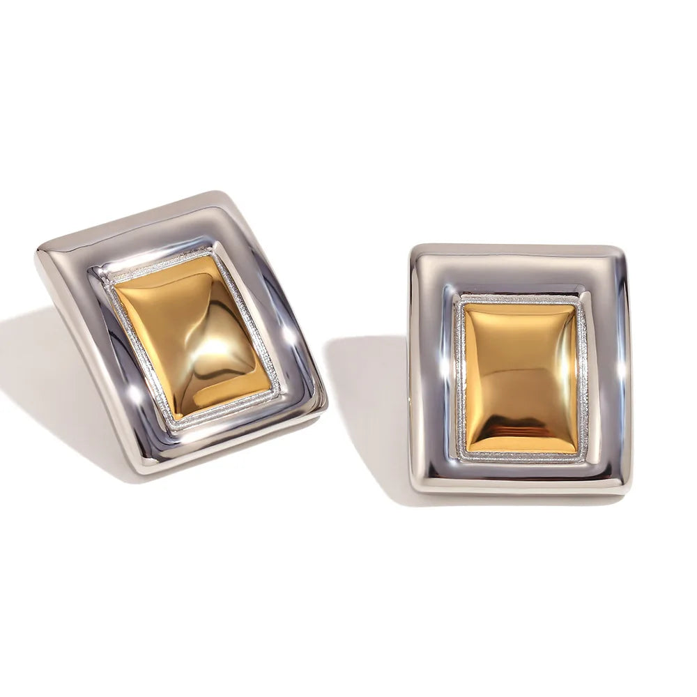 The Elysian Rectangular Studs — Artisan Metallic Edition