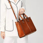 The Heritage Box Tote — Structured Genuine Leather Edition