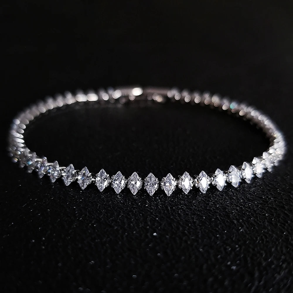 The Marquise Radiant Tennis Bracelet — Sterling Lustre Edition