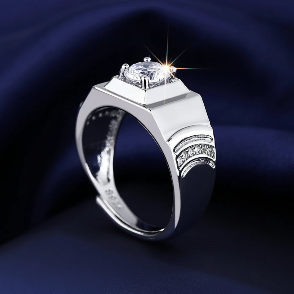 The Sovereign Square — Emerald Radiant Ring