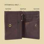 The Heritage Compact Wallet — Genuine Leather & RFID Edition