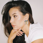 The Elysian Rectangular Studs — Artisan Metallic Edition
