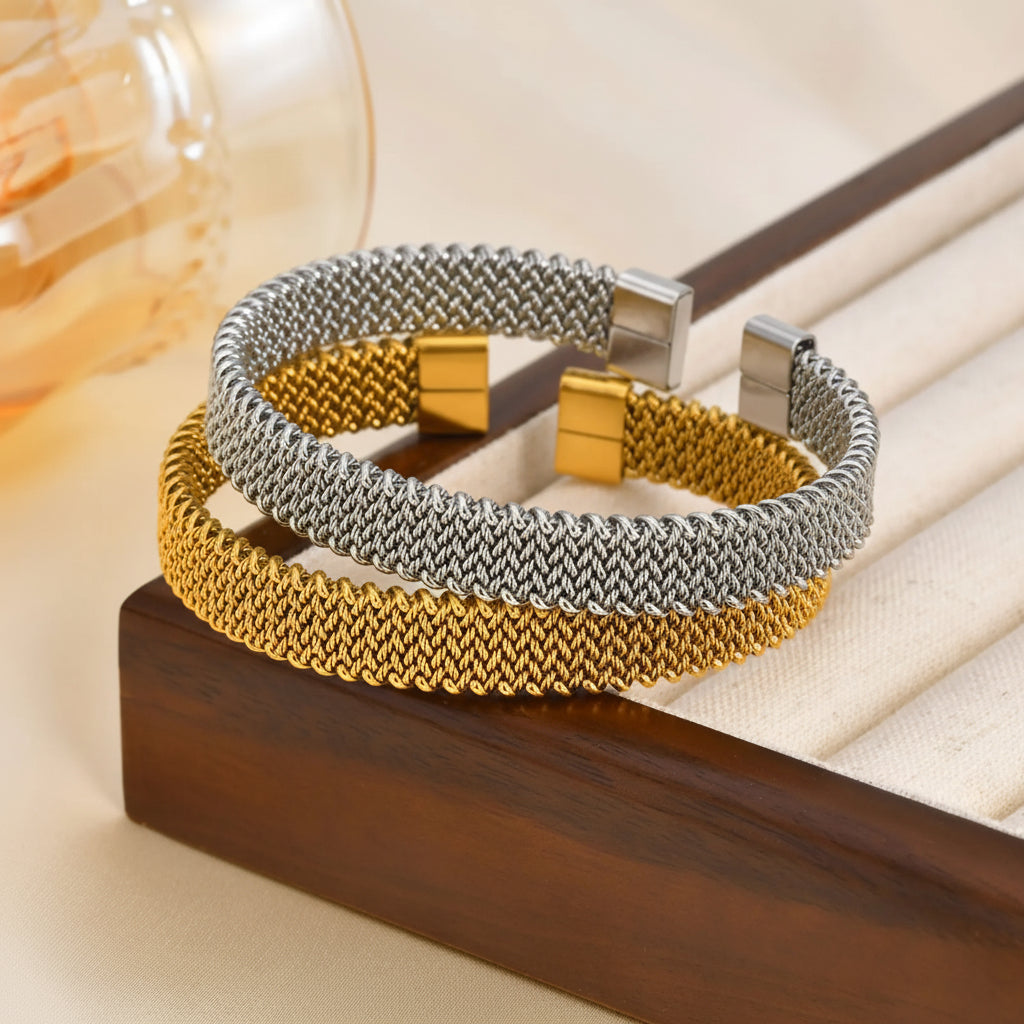 The Heritage Woven Cuff — Artisan Metallic Edition