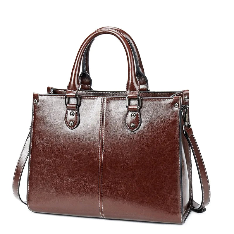 The Heritage Box Tote — Structured Genuine Leather Edition