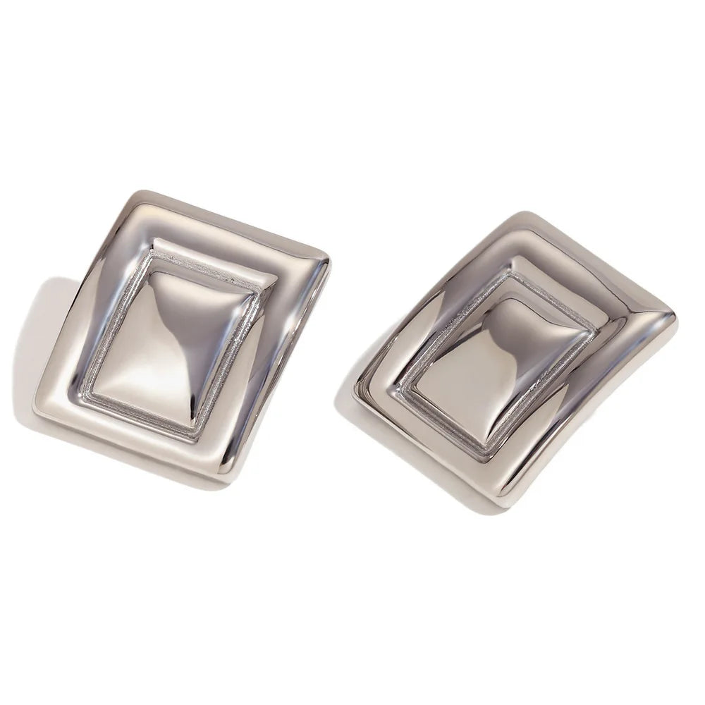 The Elysian Rectangular Studs — Artisan Metallic Edition