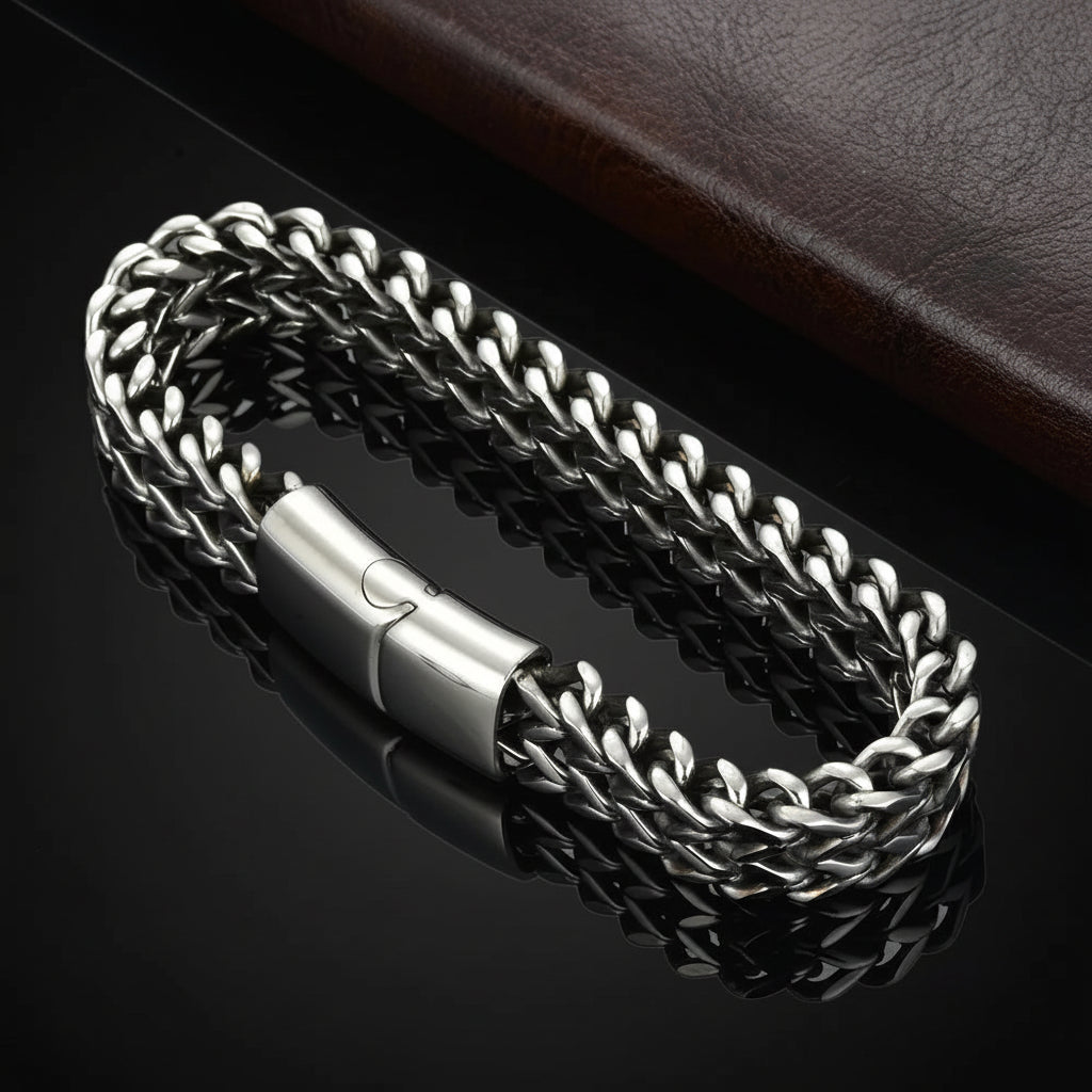 The Keel Mesh — Dual-Strand Magnetic Bracelet