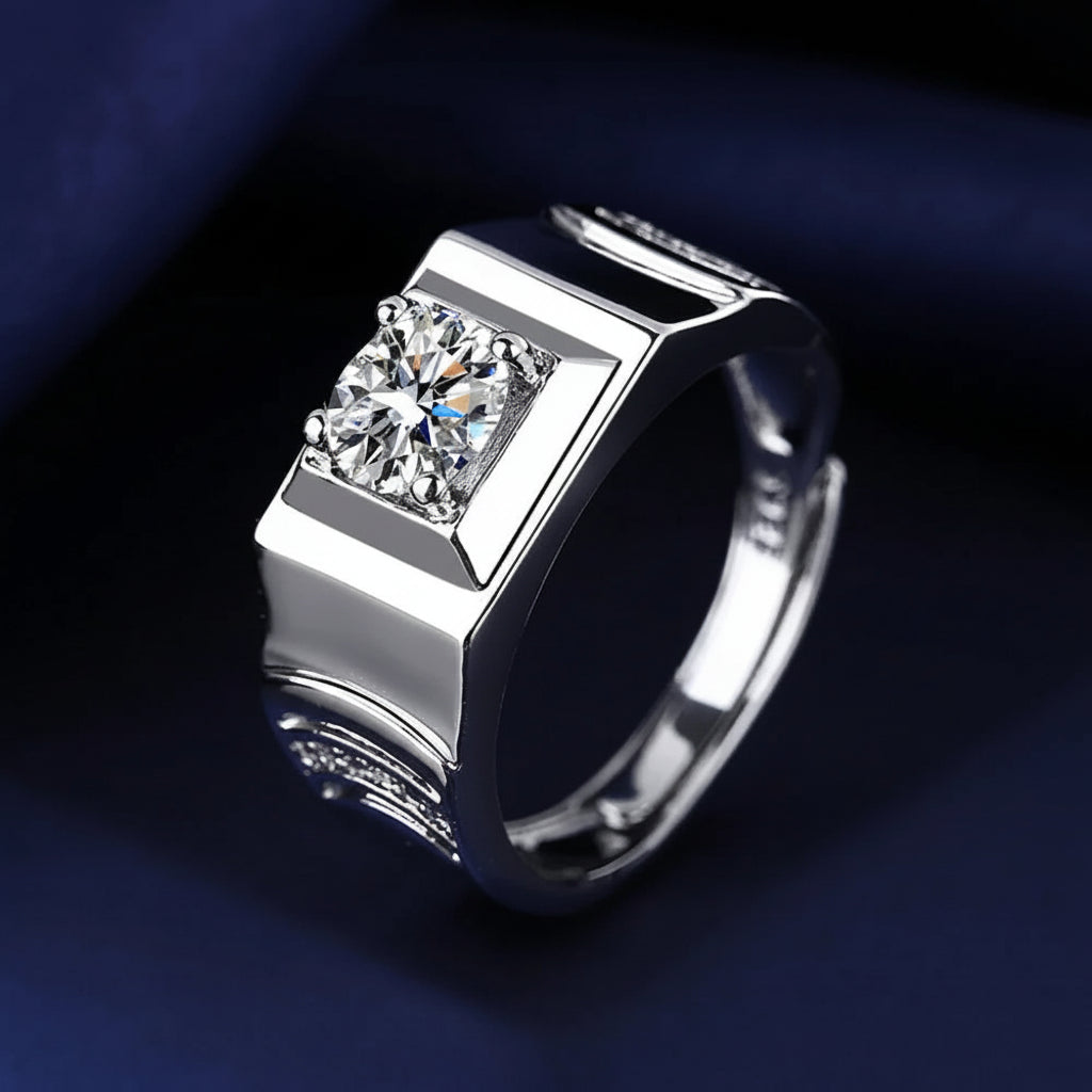 The Sovereign Square — Emerald Radiant Ring