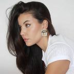 The Elysian Rectangular Studs — Artisan Metallic Edition