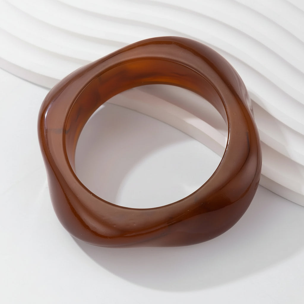 The Obsidian & Amber — Sculptural Cuff