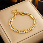 The Dual Luxe Bracelet — Champagne Lustre & Brilliant Zirconia