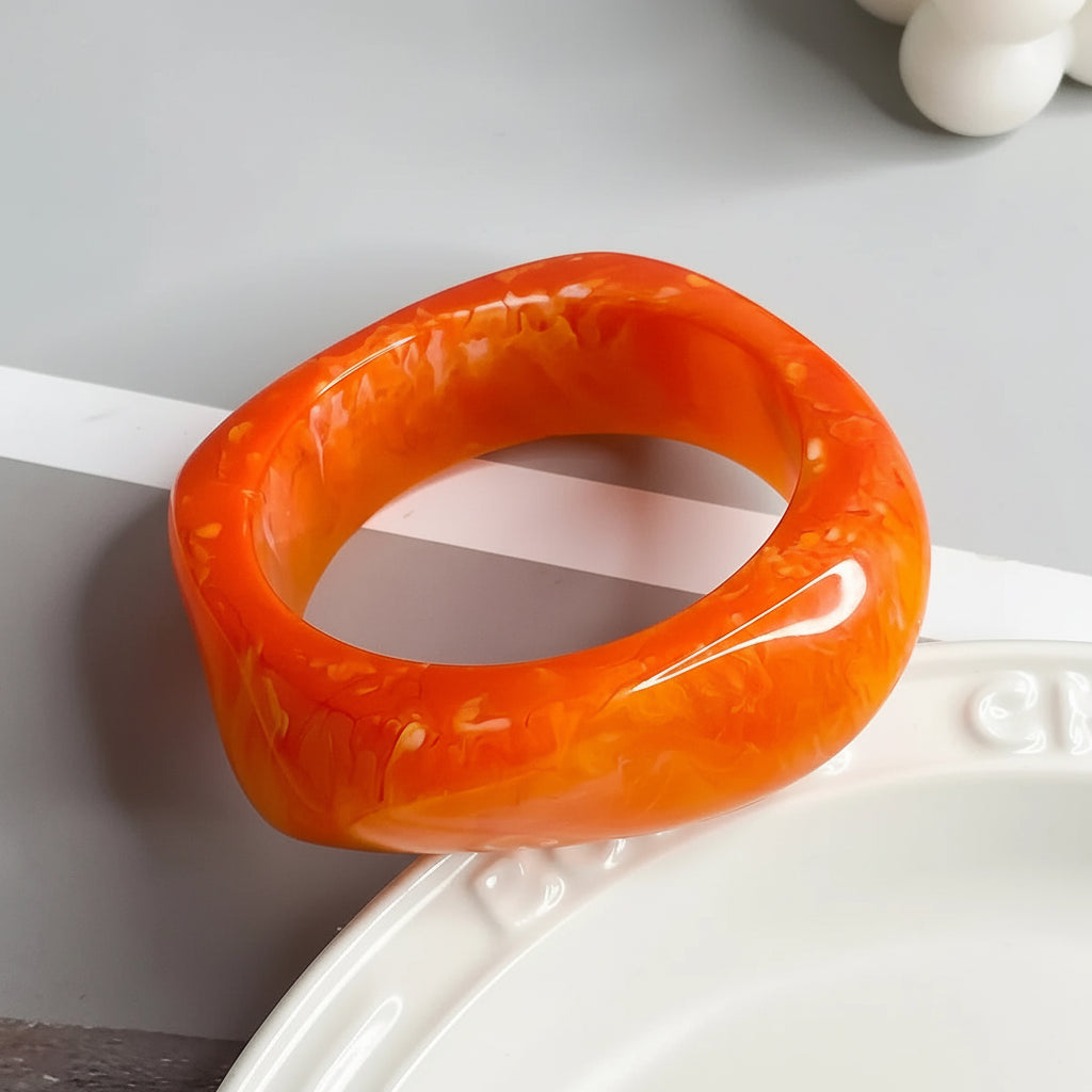 The Obsidian & Amber — Sculptural Cuff