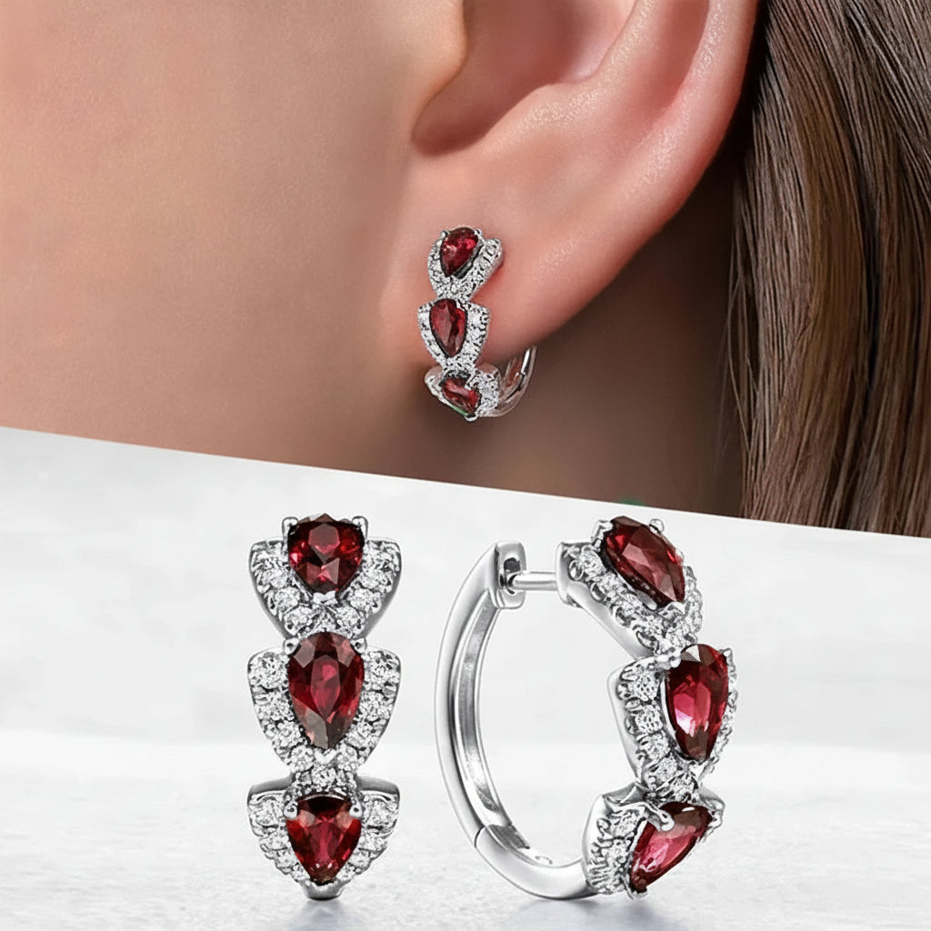 The Azure Teardrop Hoops — Royal Bloom Edition