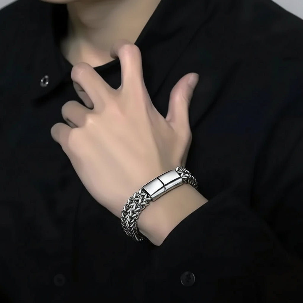 The Keel Mesh — Dual-Strand Magnetic Bracelet
