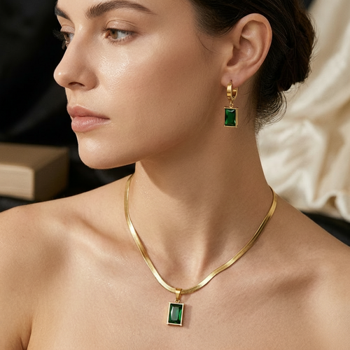 The Emerald Geometric Set — Artisan Malachite Edition