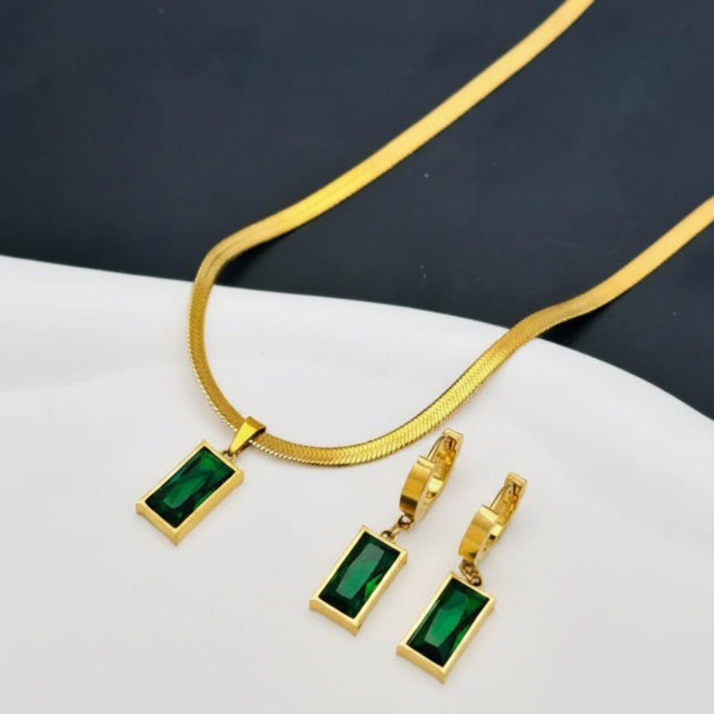 The Emerald Geometric Set — Artisan Malachite Edition