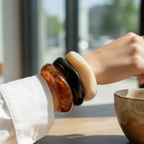 The Obsidian & Amber — Sculptural Cuff