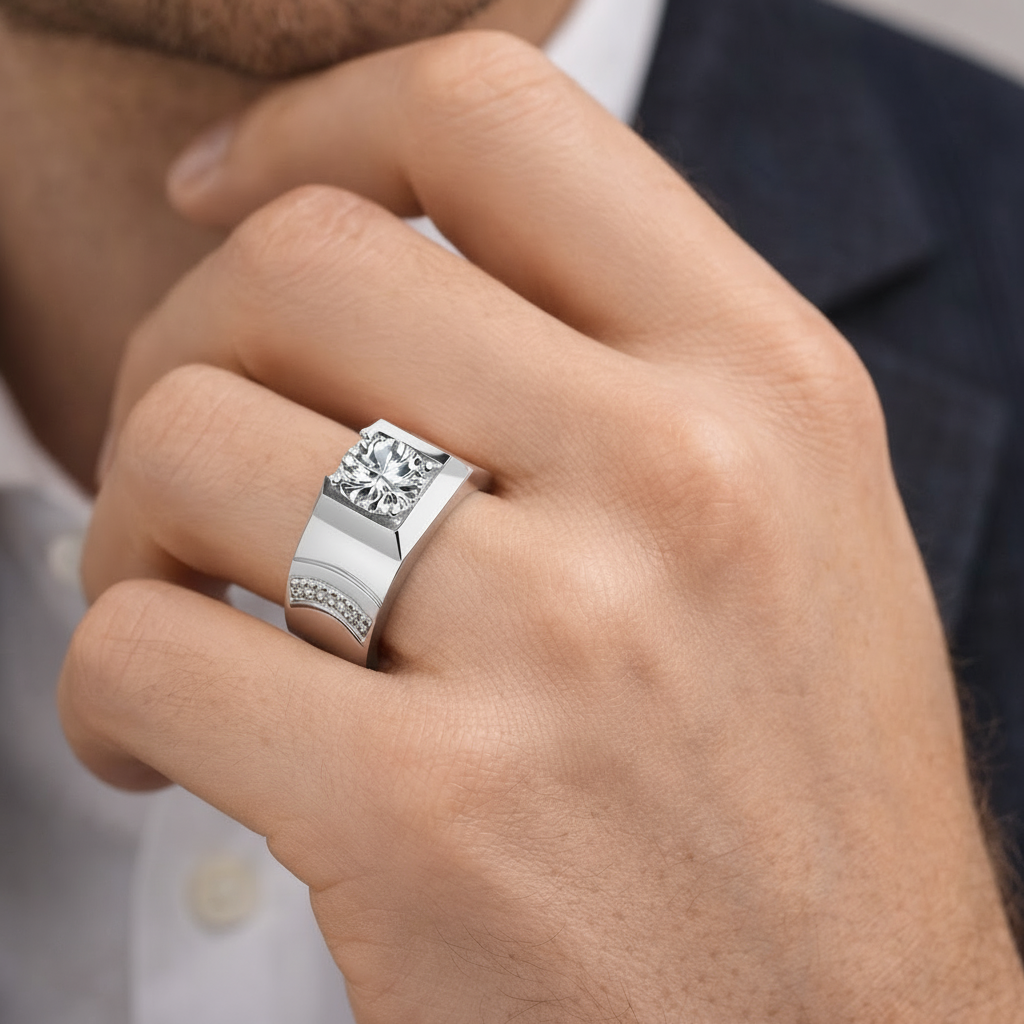 The Sovereign Square — Emerald Radiant Ring