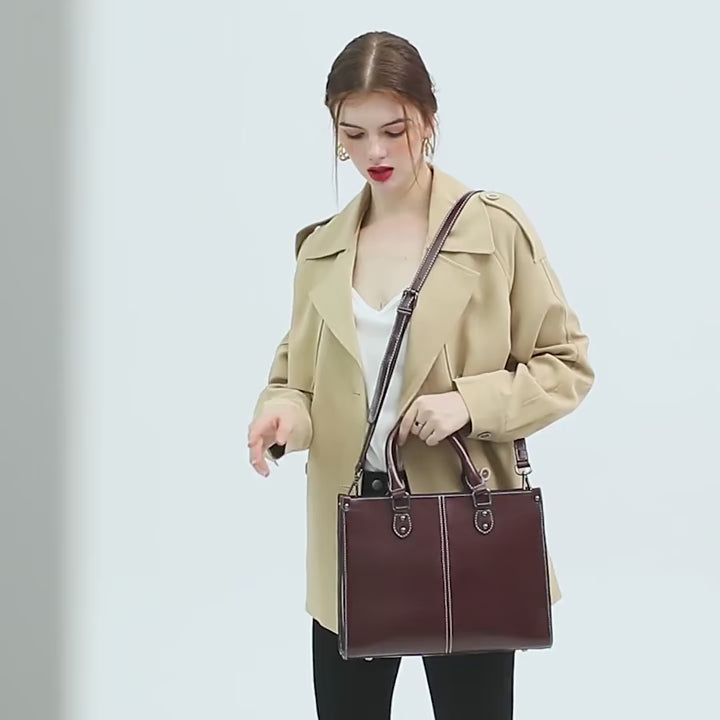 The Heritage Box Tote — Structured Genuine Leather Edition
